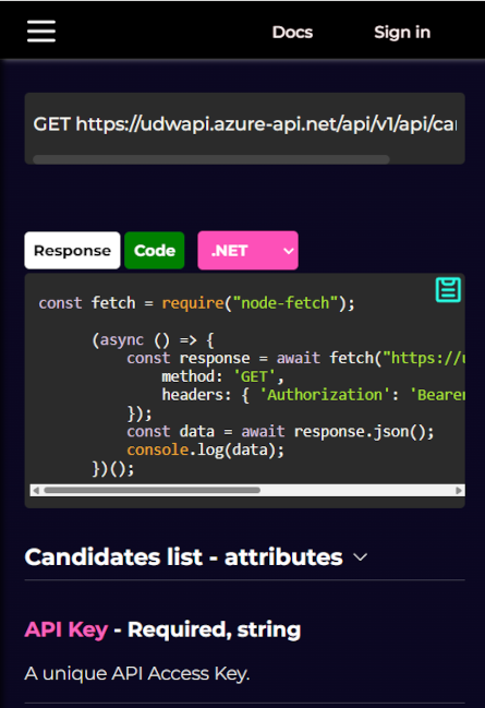 API view